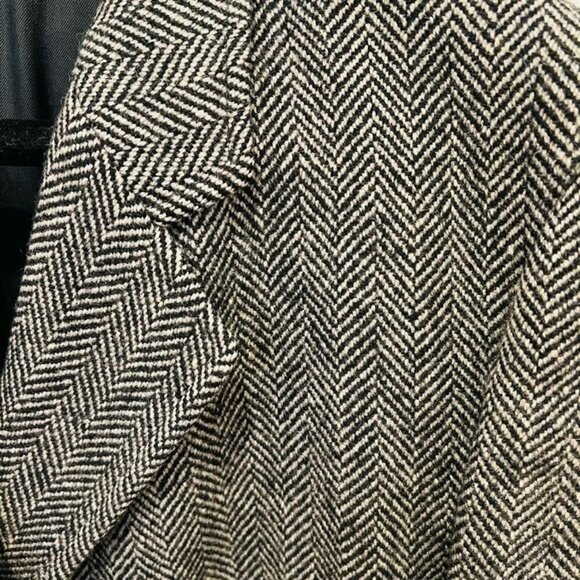VTG Maitland of England Men's Gray Wool Herringbone Overcoat 46 R - Picture 4 of 15
